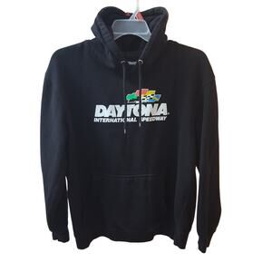 Nascar Daytona International Speedway Black Drawstring Hoodie Jersey-XL